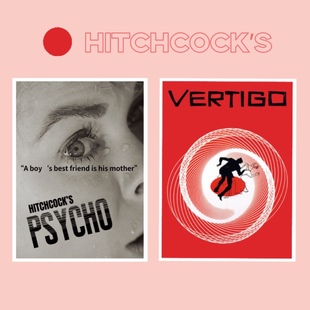 【希区柯克海报】惊魂记/西北偏北/后窗/迷魂记/群鸟电影海报装饰