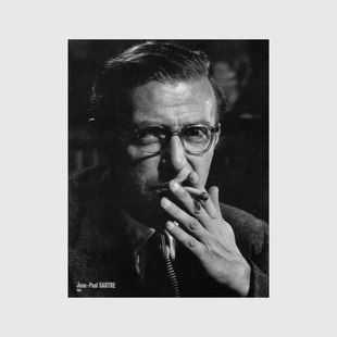 萨特人物海报/存在主义哲学作家宿舍桌面墙贴卧室房间装饰画画芯