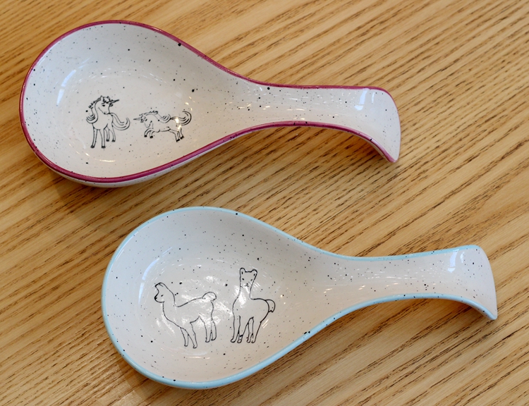 陶瓷勺盘独角兽羊驼勺托包邮