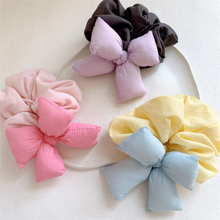 韩版儿童立体充棉蝴蝶结大肠发圈甜美少女扎丸子头马尾头绳发饰