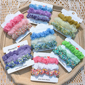 甜美碎花格子发绳百搭发圈头绳少女皮筋发饰森系大肠圈头饰3条装