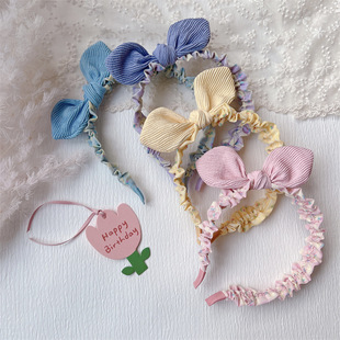 春夏新款 儿童布艺立体蝴蝶结发箍小女孩甜美可爱花朵头箍发饰头扣