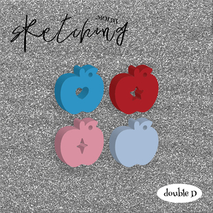 doubleD自制硅胶模具苹果镂空吊坠小吊饰发夹配件可爱古早风