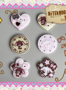 doubleD手工自制滴胶小众蜜糖邦尼甜品风可爱手机折叠支架