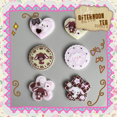 doubleD手工自制滴胶小众蜜糖邦尼甜品风可爱手机折叠支架