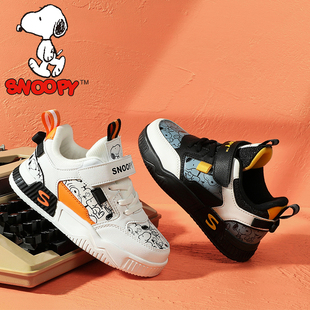 史努比男童板鞋冬季白色运动鞋韩版小学生二棉鞋潮酷中大童休闲鞋