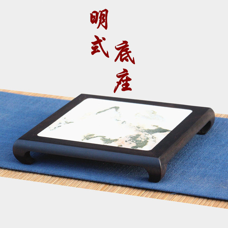 红木实木紫光檀正方底座奇石玉器茶壶盆景香炉古玩木雕摆件木托架