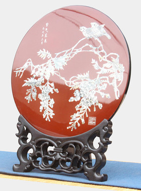 青葱木色漆器瓷盘展示架