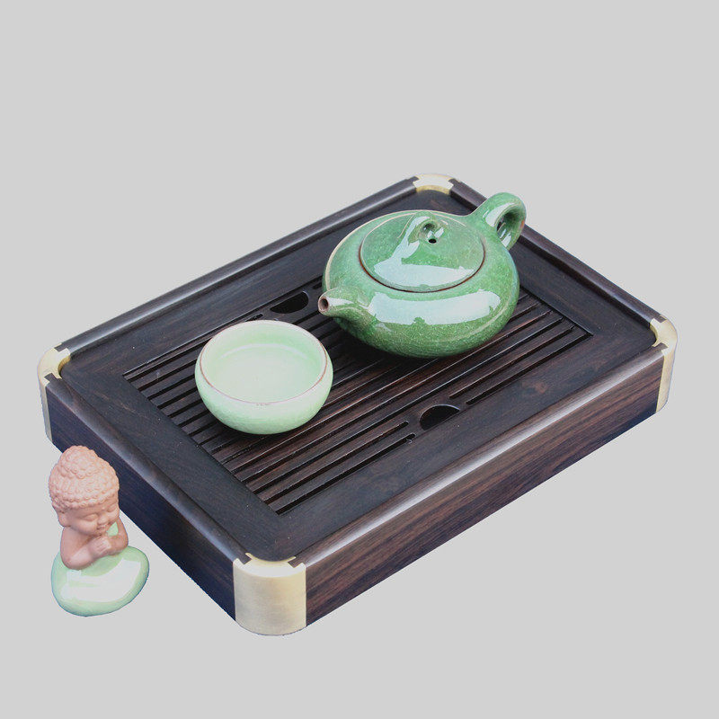 实木简约家用茶盘红木紫光檀茶海储水托盘茶台茶具小型中式干炮台