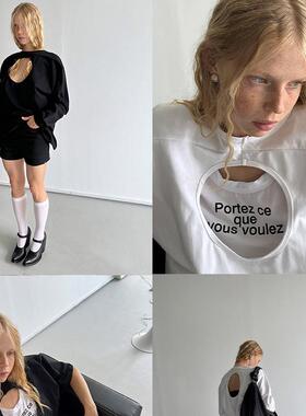 Rockrio Rarelicold  挖洞两穿纯色宽松T恤 短袖/长袖