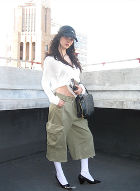 Rockrio Rarelicold 可拆卸军绿色工装休闲裤