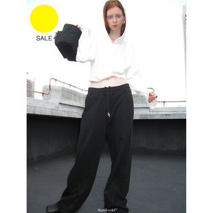运动宽松休闲裤 黑色抽绳长款 Rarelicold Rockrio