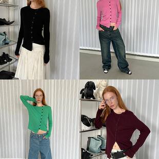 羊毛开衫 斜襟纽扣不对称长袖 Rarelicold Rockrio