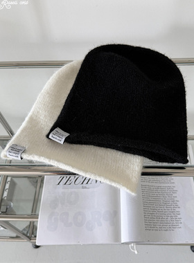 Rockrio Rarelicold 羊毛毛线帽 可卷边 针织中性冷帽黑白两色