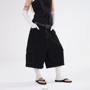 口袋牛仔中裤 工装 Rarelicold Rockrio