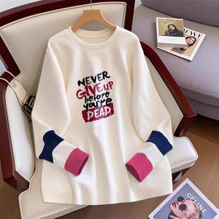 孕妇上衣秋冬款打底衫2025新款内搭加厚德绒衣服圆领中长款t恤女