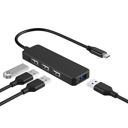 Type-C转HUB超薄分线器 USB2.0一拖4口集线器  扩展器新款3+1单口