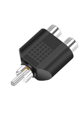 镀金莲花RCA一分二插头 音频转换头 彩色RCA插头 音频转接头RC008