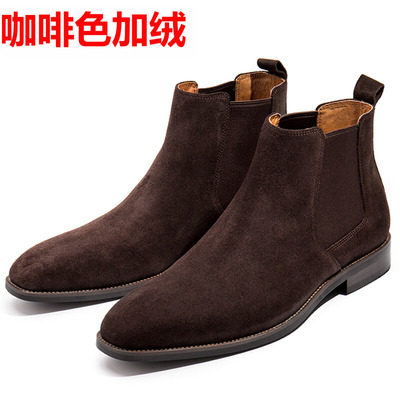 2020 NEW LEATHER CHELSEA BOOTS MENS BOOTS HIGH TOP LEATHER BOOTS NUBUCK LEATHER MARTIN BOOTS CASUAL MENS SHOES TREND BOOTIES
