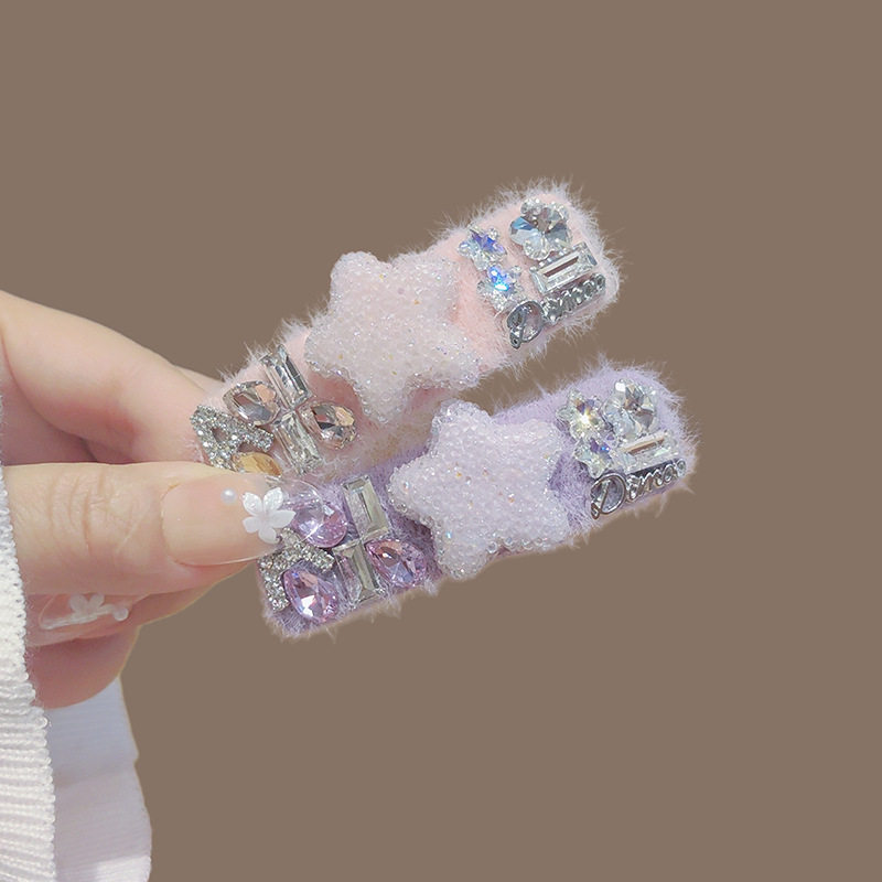 甜美感可可爱满钻星星发夹女新款发卡轻奢碎发整理刘海侧边夹头饰