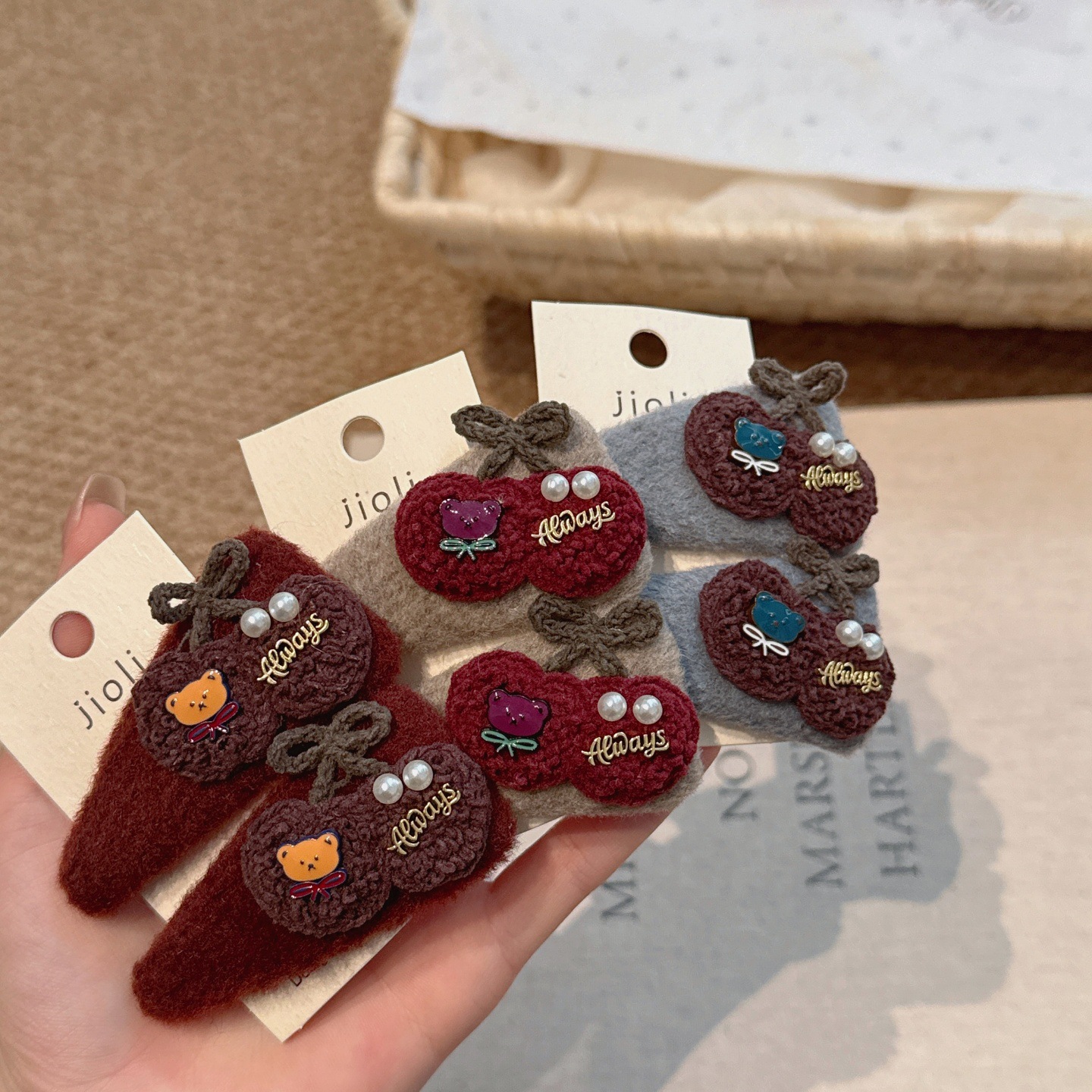 甜美少女樱桃小熊发夹女边夹刘海夹子前额2025新款新年碎发掰掰夹