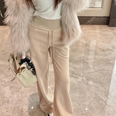 TLCJING加绒宽松显瘦休闲卫裤