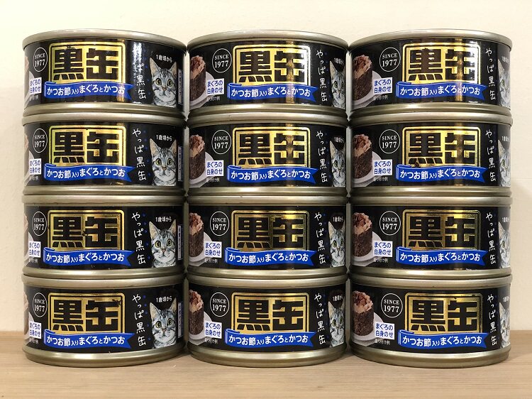 星星宠物日本AIXIA爱喜雅黑罐金枪鱼鲣鱼花口味猫罐头80g*24罐