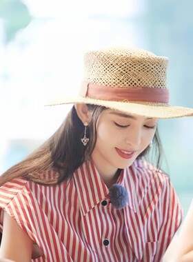 日本VVA娜扎同款轻奢风拉菲草帽子女镂空透气高级感遮阳防晒草帽