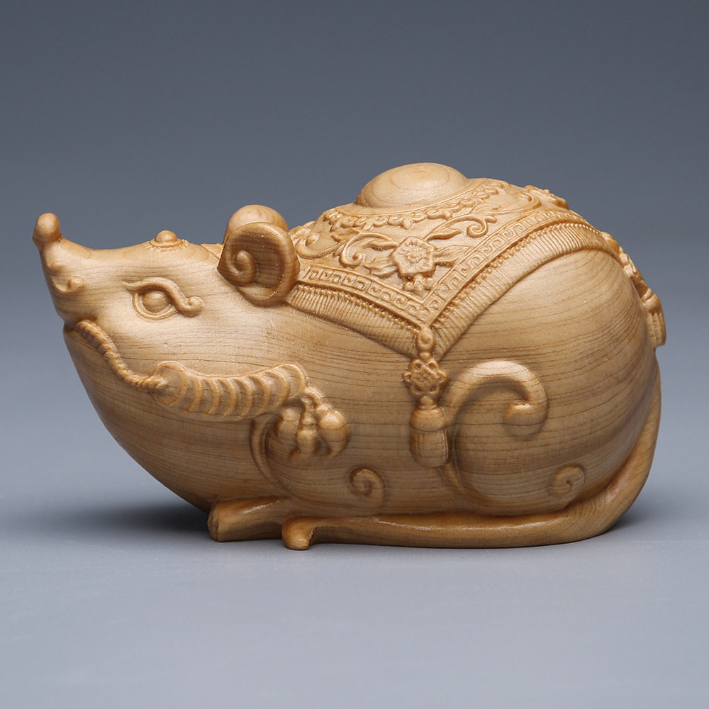 金匠大作雕老鼠摆件客厅小动物实木十二生肖老鼠雕刻工艺可爱富贵,家居饰品,木雕,淘宝优惠券,粉丝福利购,淘宝优惠卷