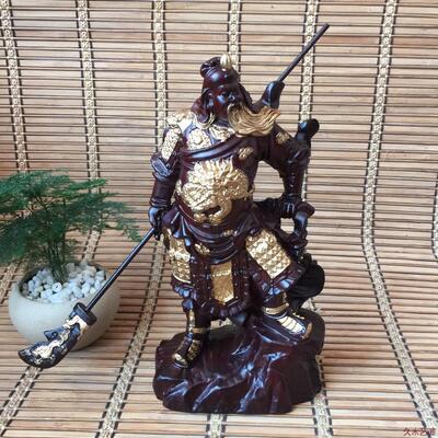 金匠大作黑檀木精雕横刀关公武财神关羽摆件家居镇宅客厅供奉人物