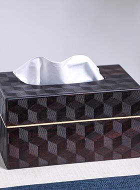 金匠大作紫光檀红木新款纸巾盒抽纸盒餐巾盒客厅书房家用办公桌面