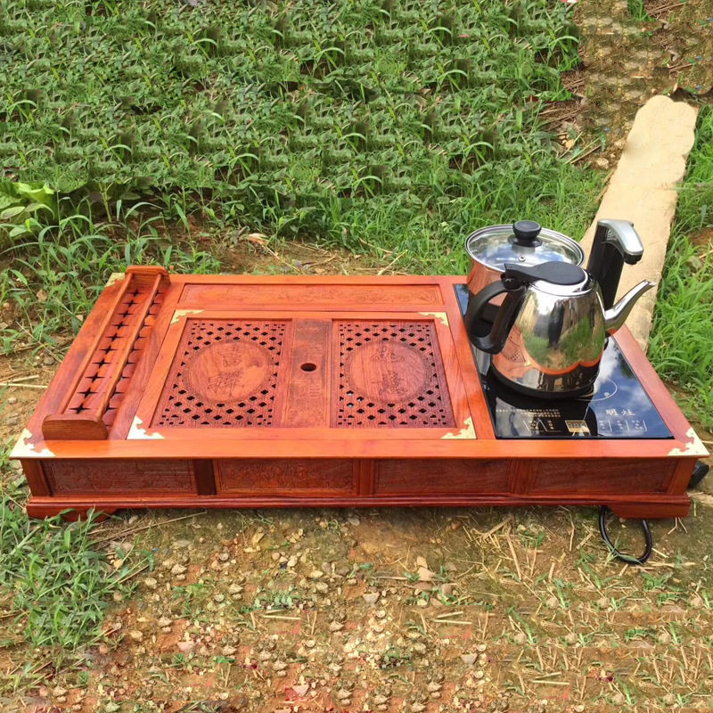 金匠大作直营吉祥如意平脚茶盘实木自动功夫茶盘带电磁炉套装,餐饮具,茶盘,淘宝优惠券,粉丝福利购,淘宝优惠卷