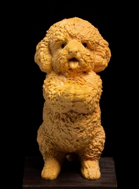 金匠大作崖柏文玩手把件雕刻工艺品木雕客厅摆设可爱生肖狗动物摆