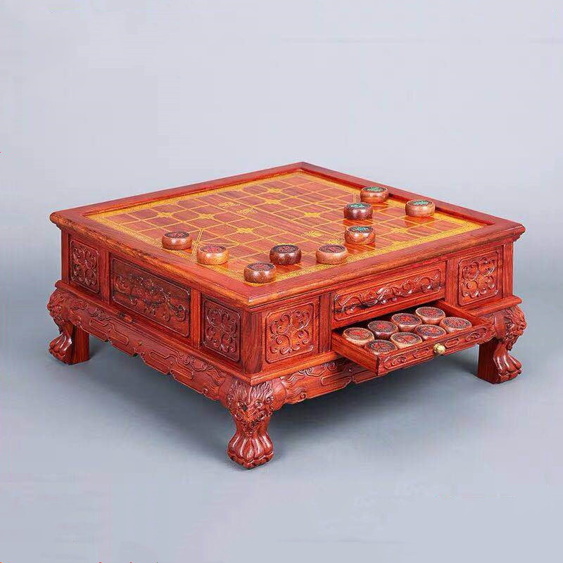 金匠大作缅甸花梨三用棋盘围棋象棋实木棋盘家用功夫茶盘套装中国