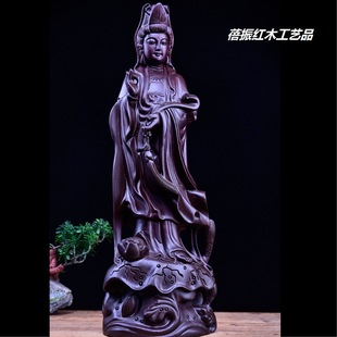 金匠大作黑檀木雕菩萨供奉镇宅摆设花梨木红木工艺品摆件11x9x30m