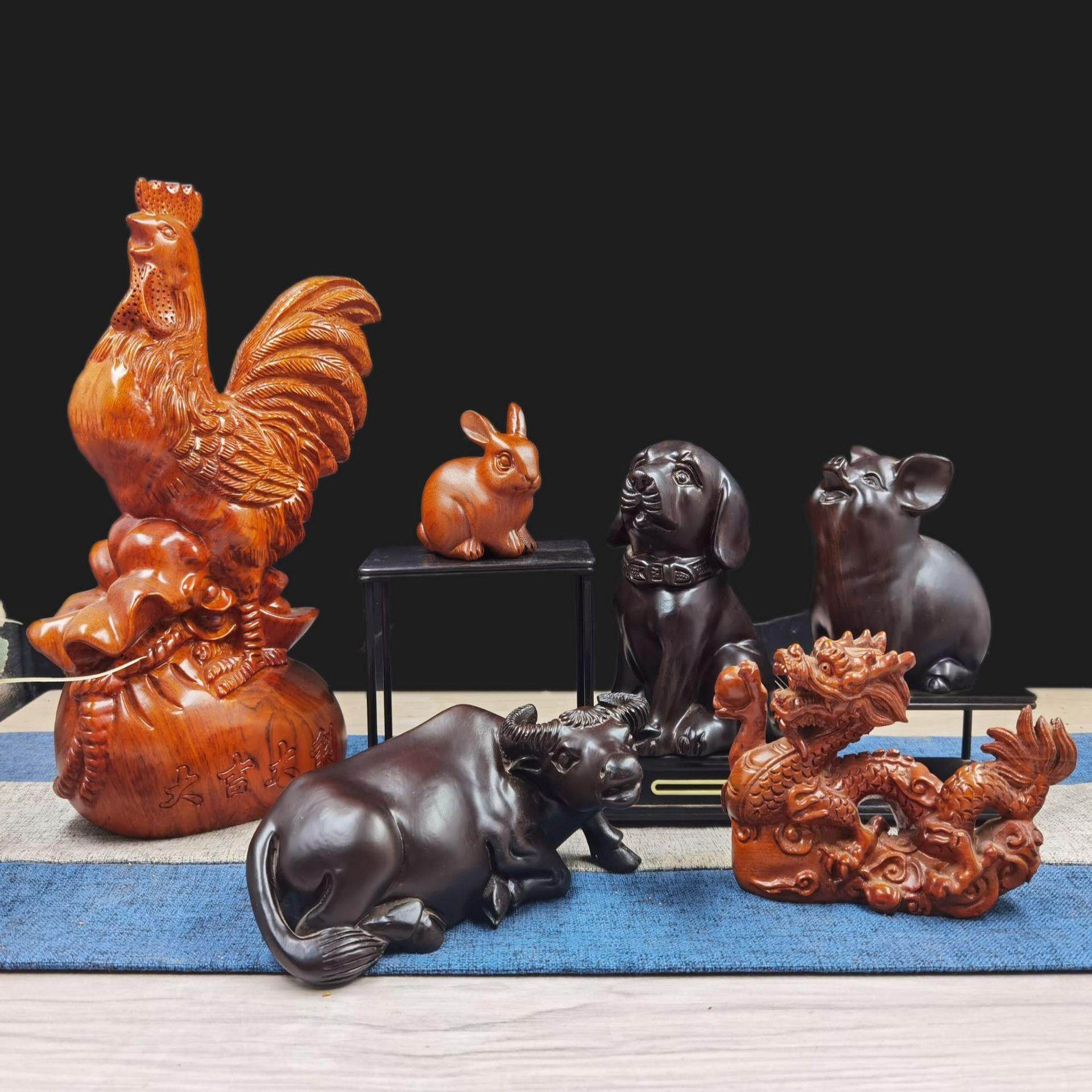 金匠大作意家居木质摆件鼠牛虎兔龙蛇马羊猴鸡狗猪十二12生肖属相,家居饰品,国学摆件,淘宝优惠券,粉丝福利购,淘宝优惠卷