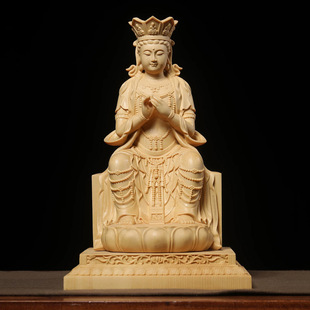 金匠大作雕坐天冠弥勒菩萨佛像摆件手工禅意佛龛家用寺庙供奉神像