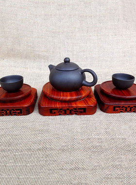 金匠大作红木雕鱼缸花瓶盆景圆形底座实木佛像奇石摆件红檀木底座