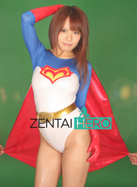 G社Heroine英雄系列cosplay蓝白莱卡紧身衣 万圣节扮演服 含披风