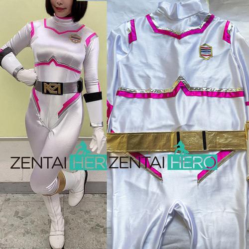 特摄giga缎面拼接超级战队连体紧身衣电影cosplay扮演服装 无头盔
