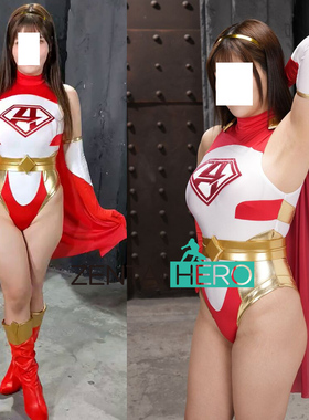 特摄giga 红白女超人英雄supergirl 弹力莱卡拼接紧身衣 含披风