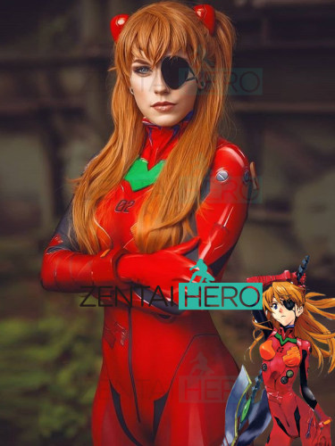 实拍 明日香Asuka 3.0 Cosplay莱卡印染紧身衣角色扮演服装