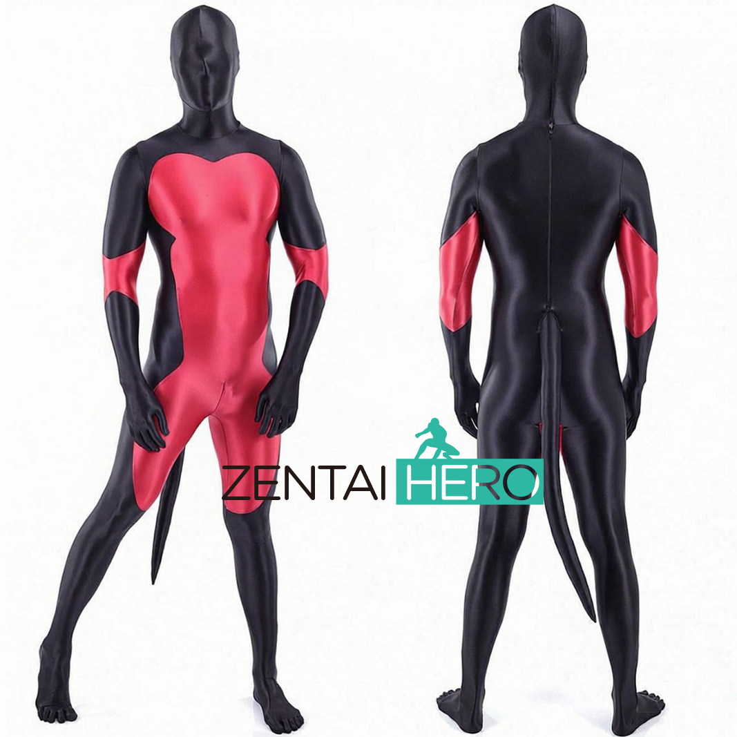 定制性感全包红黑油光布拼接兽设zentai高弹超丝滑连体紧身衣兽装,模玩/动漫/周边/娃圈三坑/桌游,Cosplay男装/cos男装,淘宝优惠券,粉丝福利购,淘宝优惠卷