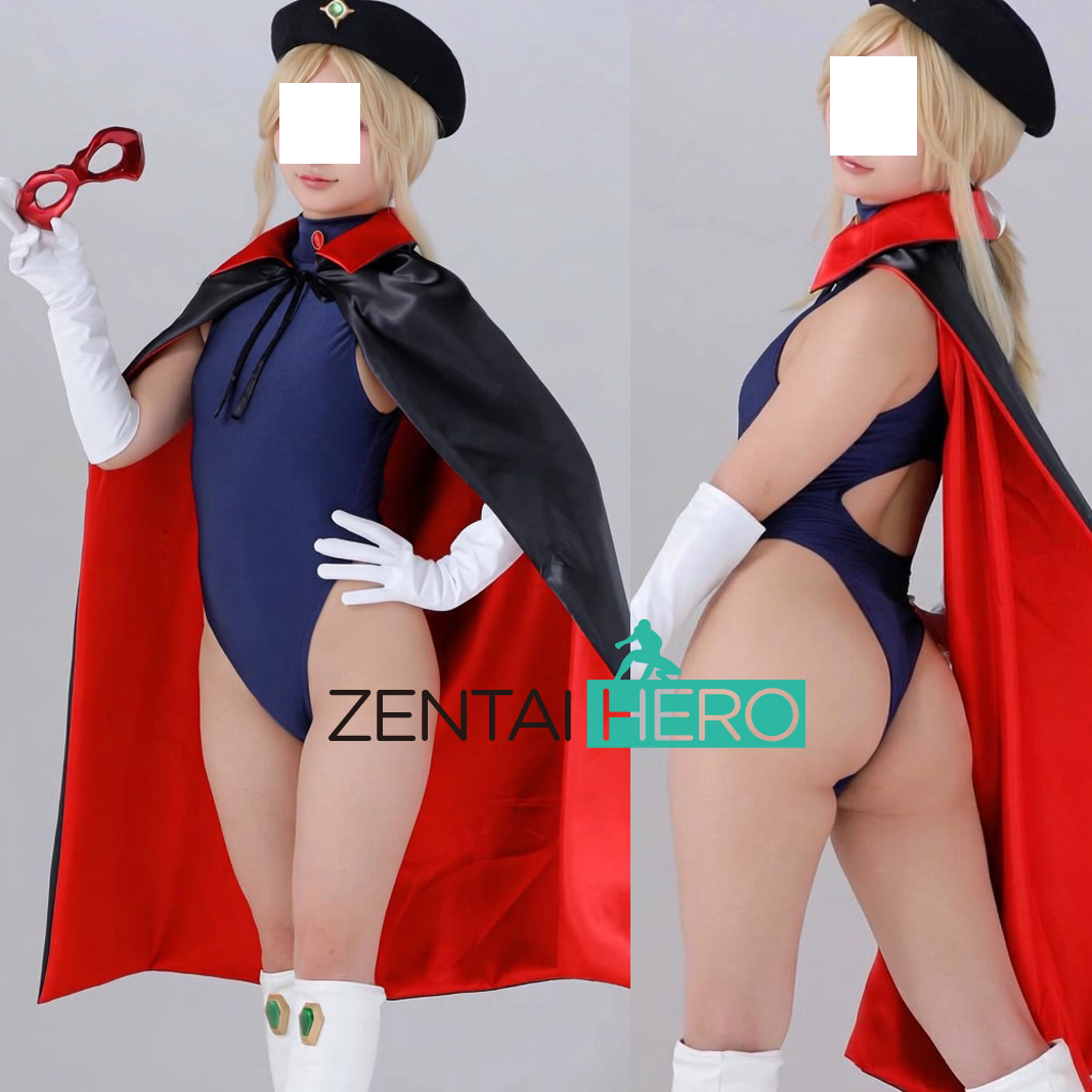 gigalady特摄女英雄席琳弹力莱卡拼接连体衣cosplay体操服含披风