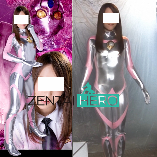 定制Giant Heroine巨大系女奥英雄连体紧身衣粉银拼接cosplay服装 模玩/动漫/周边/娃圈三坑/桌游 Cosplay女装/cos女装 原图主图