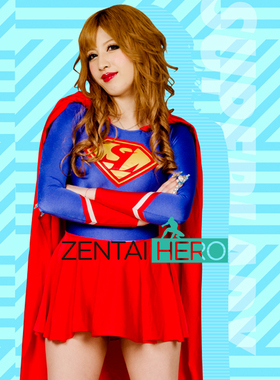 特摄超级英雄性感女超人supergirl giga弹力莱卡紧身衣带披风