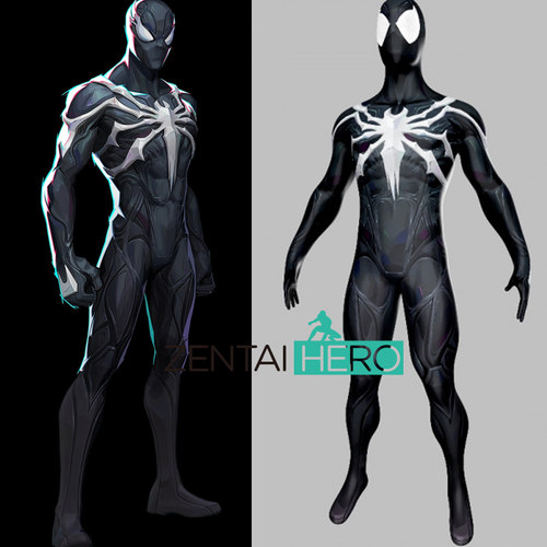 漫威争锋黑色毒液蜘蛛弹力印染莱卡紧身衣Rivals Venom Cosplay
