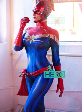 实拍 MCU Captain Marvel Carol Danvers 漫威惊奇队长英雄紧身衣