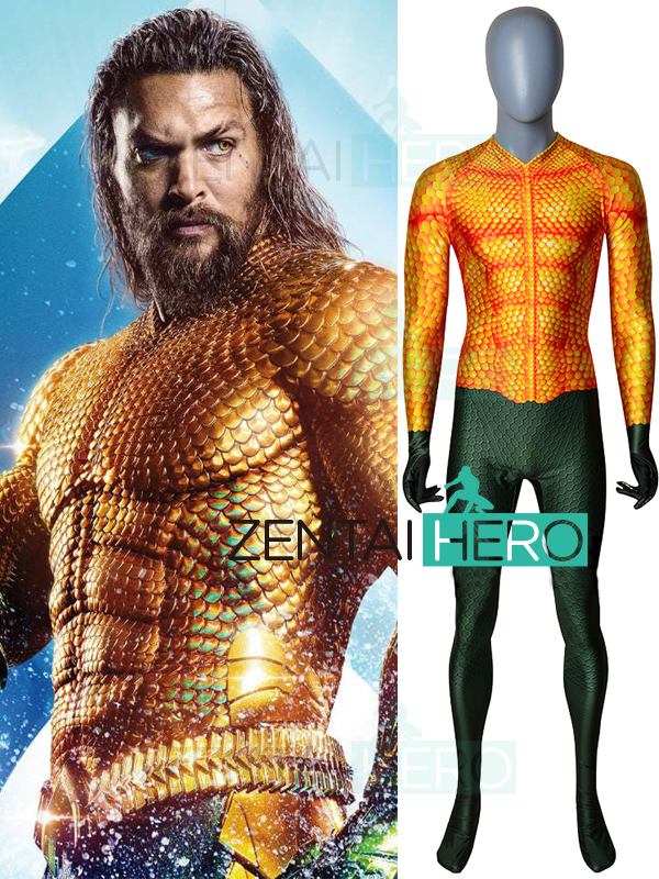 dc电影海王英雄连体紧身衣战服 弹力莱卡aquaman cosplay量身定制