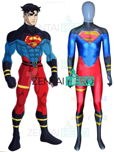 二次元飞人clark 英雄紧身衣 Superboy Cosplay少年正义联盟